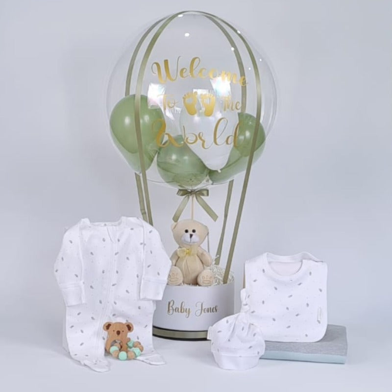 Baby store balloon hamper