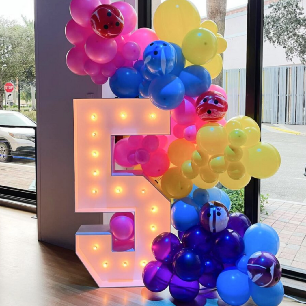 Marquee Number with Balloons