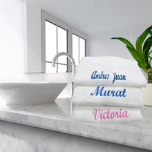 Load image into Gallery viewer, Personalised Embroidered Towels 100% cotton
