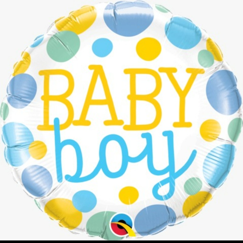 Baby Boy Dots Balloon 45cm