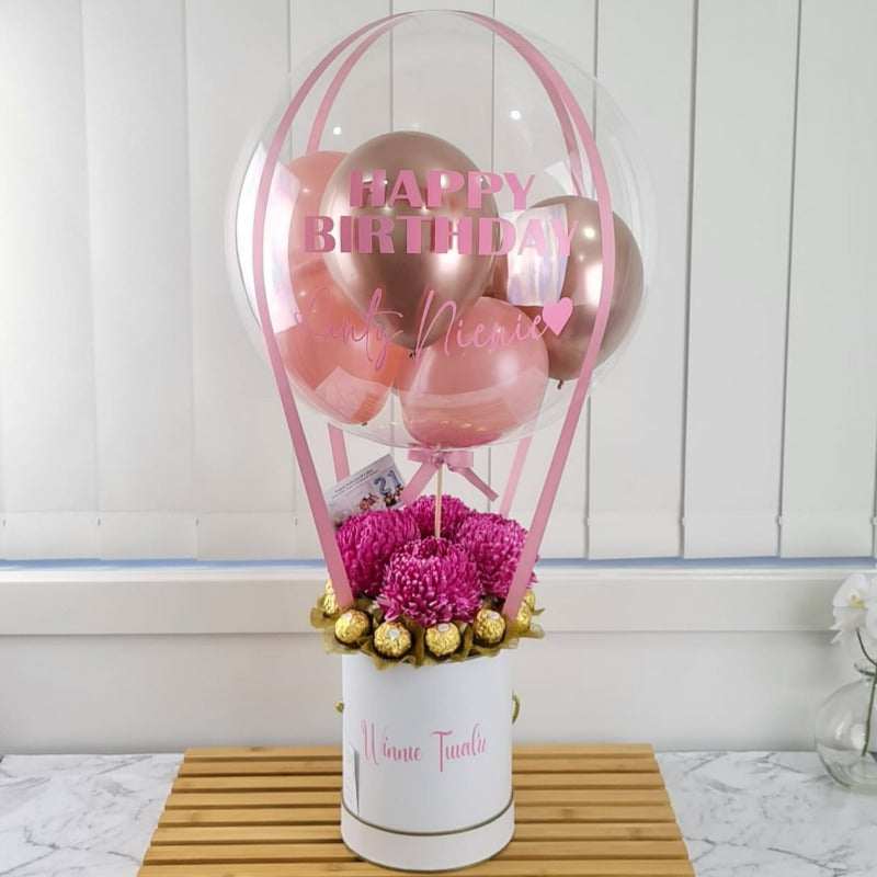 Deluxe Flower & Ferrero Rocher Hot Air Balloon