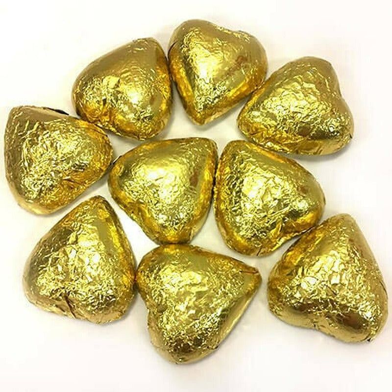 Milk Chocolate hearts Gold 5pcs